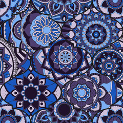 Patchwork pattern. Vintage decorative elements. Hand drawn background. Islam, Arabic, Indian, ottoman motifs. Perfect for printing on fabric or paper.