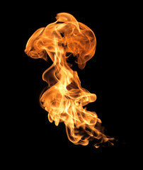 Fototapeta premium Fire flames on a black background