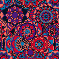 Patchwork pattern. Vintage decorative elements. Hand drawn background. Islam, Arabic, Indian, ottoman motifs. Perfect for printing on fabric or paper.