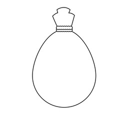 tied bag coffee aroma fresh outline vector illustration