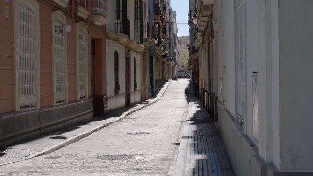 Quiet street at the Cadiz old town  