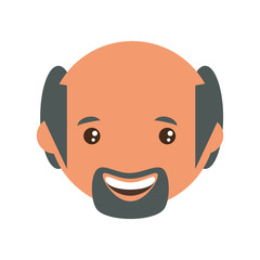 adult male bald head vector icon illustration