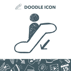 escalator down doodle