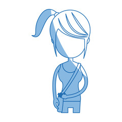 character girl student people line vector illustration