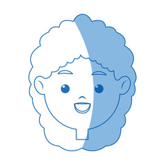 happy face girl character people young vector illustration