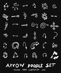 Vector hand drawn arrows set chalkboard eps10