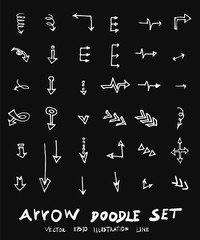 Vector hand drawn arrows set chalkboard eps10