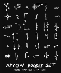 Vector hand drawn arrows set chalkboard eps10