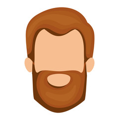 white background of faceless man with red hair and beard vector illustration