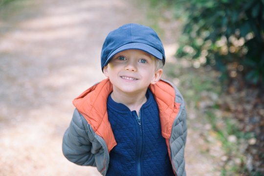 Portrait the cute ball in father's cap