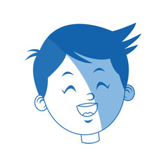 portrait face boy young smile cartoon vector illustration