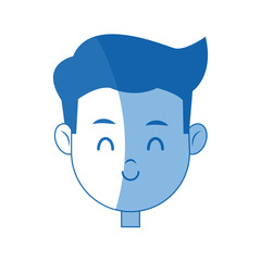 portrait face boy young smile cartoon vector illustration