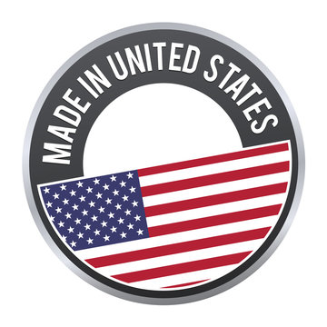Made in United States label badge logo certified.