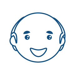 adult male bald head vector icon illustration