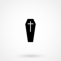 Vector modern coffin gray circle icon on white background