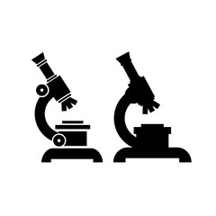 Microscope vector icon set