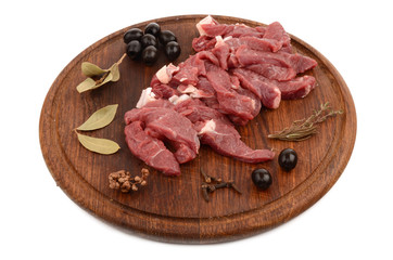 beef on a white background