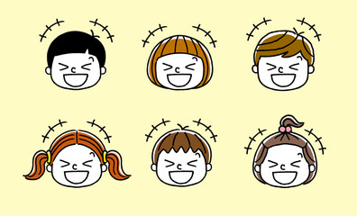 子供たちの表情：笑う
