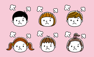 子供たちの表情：怒る
