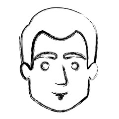 monochrome blurred silhouette of guy face with short hair vector illustration