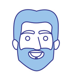blue silhouette of man with short hair and beard vector illustration