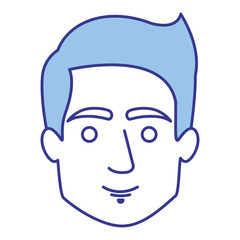 blue silhouette of man with short hairstyle vector illustration