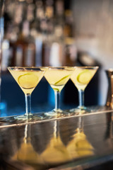 Cocktails on the bar counter