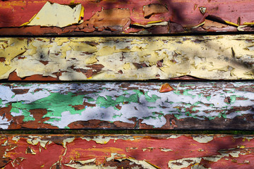 Old colored multi-colored paint boards