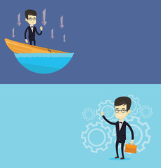 Two business banners with space for text.