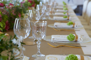 close up of The elegant dinner table