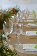 close up of The elegant dinner table