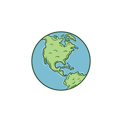 Earth Simple Draw vector