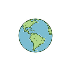 Earth Simple Draw vector