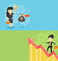 Two business banners with space for text.