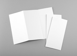 blank white folding paper flyer