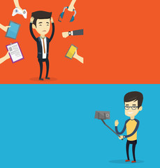 Two technology banners with space for text.