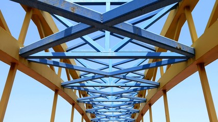 Bridge construction against sky