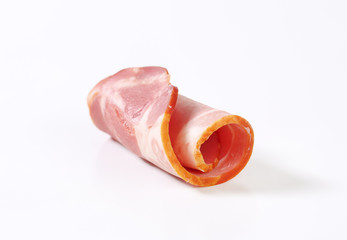 Slices of smoked pork - rolled up