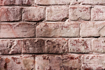 part textured old brick wall pink hue