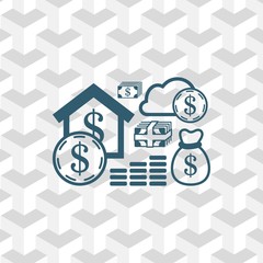 dollar money set icon stock vector illustration flat design