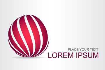 Logo stylized spherical surface with abstract shapes