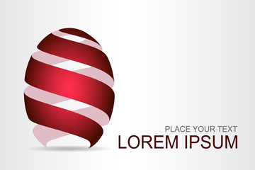 Logo stylized spherical surface with abstract shapes