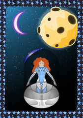 The girl in the capsule. Unexplored space.