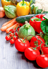 fresh vegetables on wood