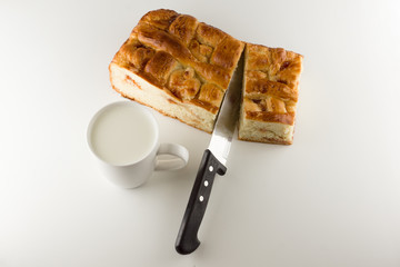 fresh cake with apple filling