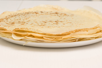 Fresh pancakes close-up