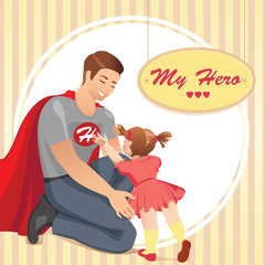 Super Hero Dad with Daughter 