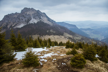 Fototapeta premium A beautiful Rozsutec mountain view of Mala Fatra in Slovakia. 