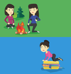 Two travel banners with space for text.