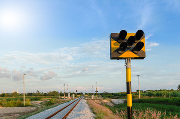 railway track for local train and light signal